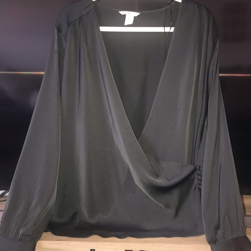 Black low cut blouse